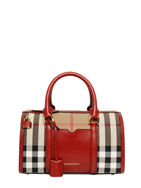 burberry bag red check red handles|Women's Burberry Red Handbags & Purses .